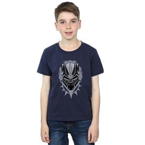 Black Panther Boys Head Cotton T-Shirt / Navy Blue
